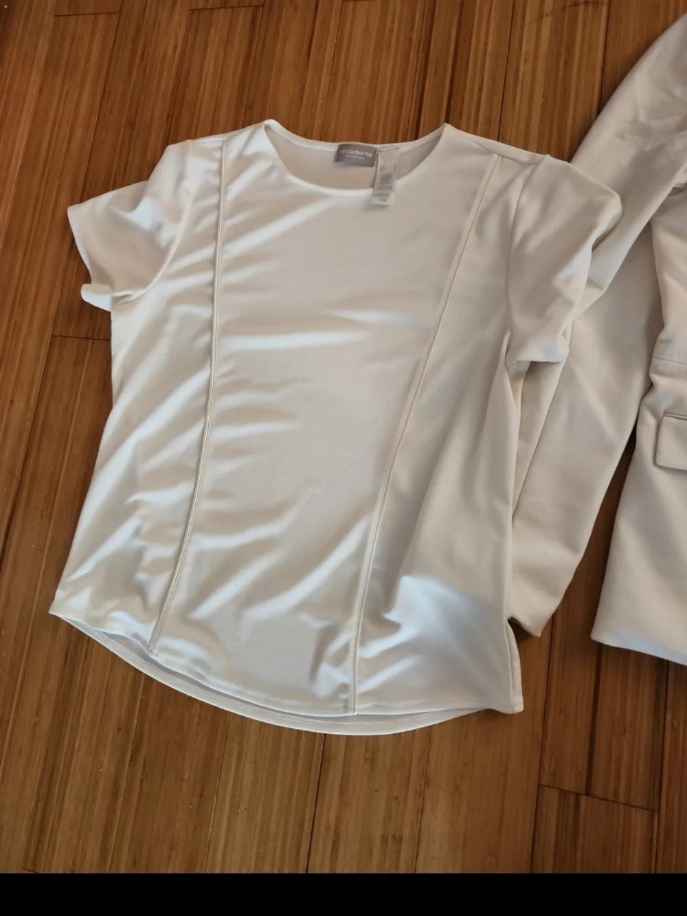 Liz Claiborne Career Blazer White Size Large with top size large - Picture 4 of 6